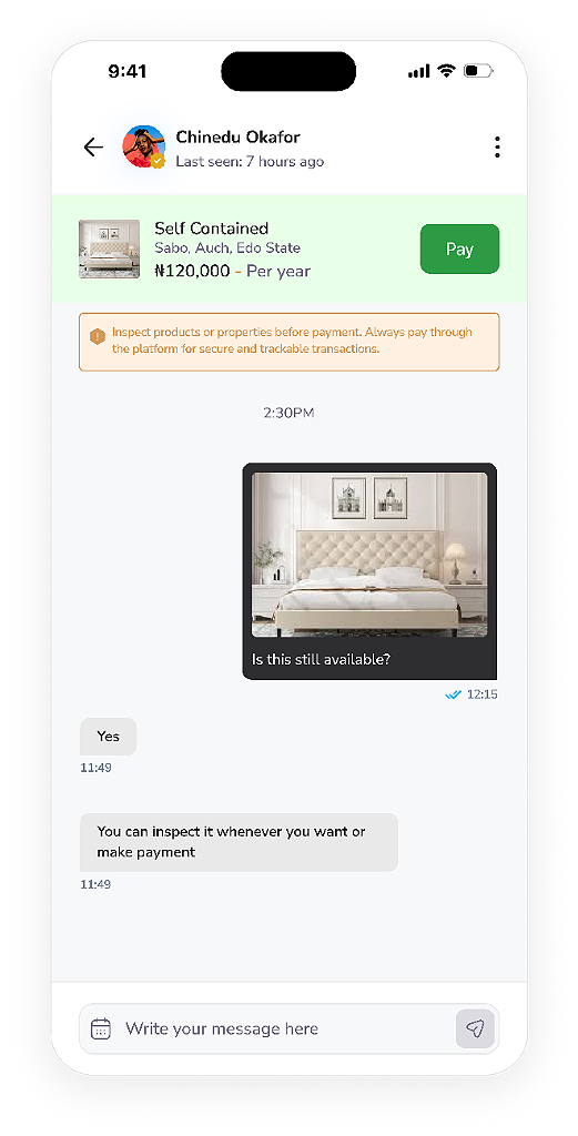 Kova App Direct Chat and Safe Pay